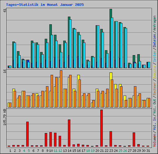 Tages-Statistik im Monat Januar 2025