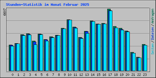 Stunden-Statistik im Monat Februar 2025